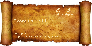 Ivanits Lili névjegykártya