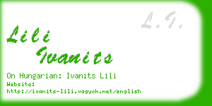 lili ivanits business card